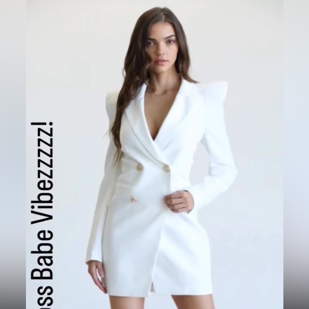 Chic White Blazer Dress